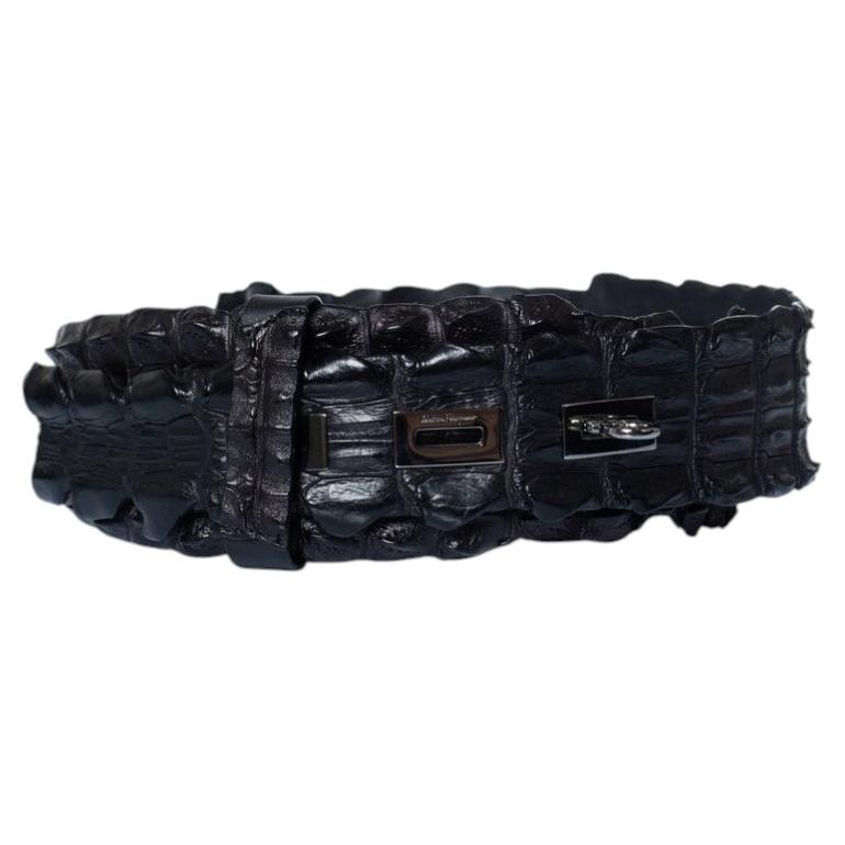 Salvatore Ferragamo, ceinture en crocodile noir