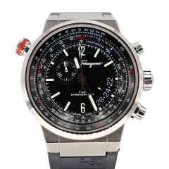 Salvatore Ferragamo Black F-80 Rubber Ion-plated Stainless Steel Men Fq2020013 W