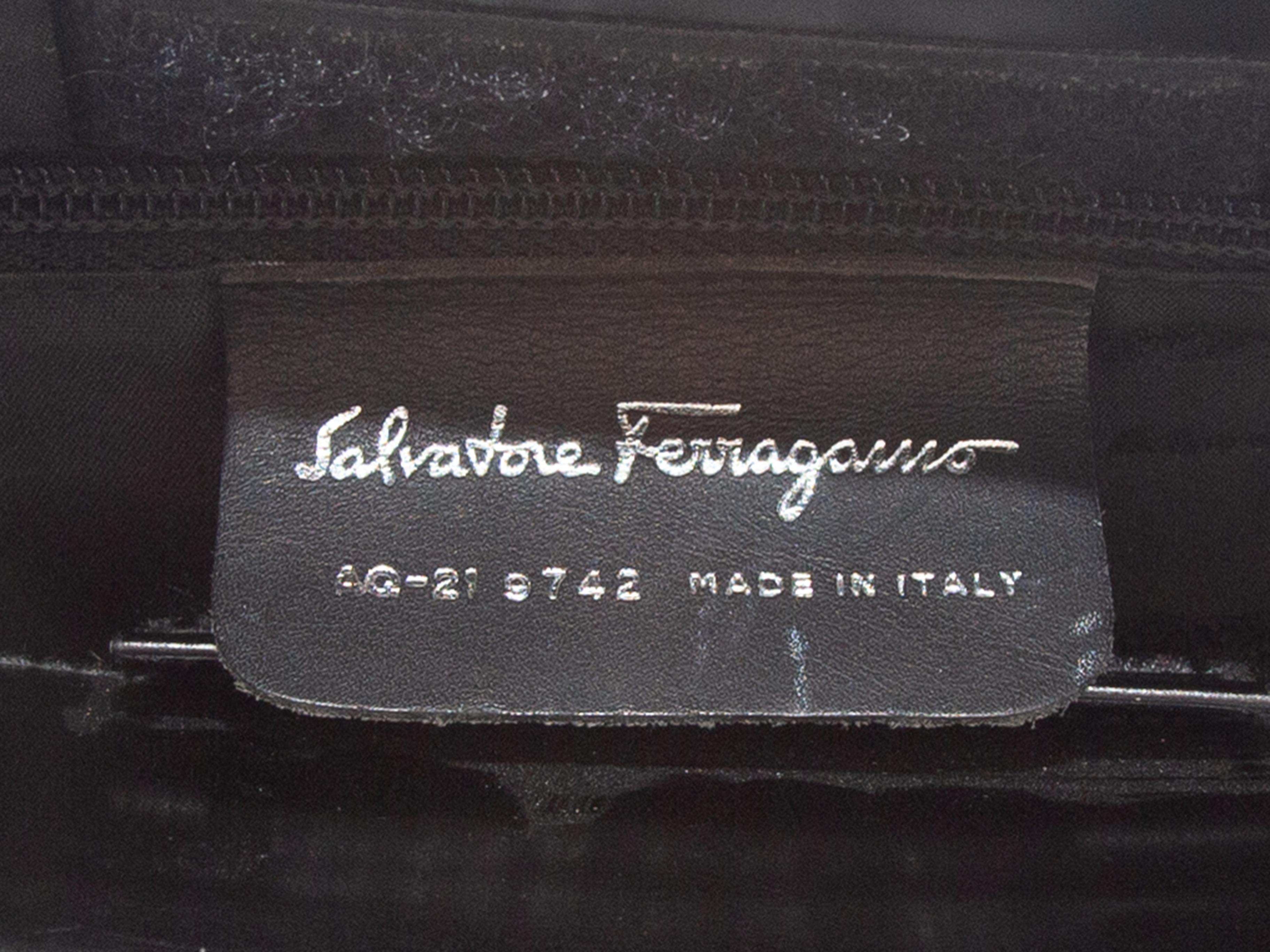 Salvatore Ferragamo Black Felt & Leather Handbag 1