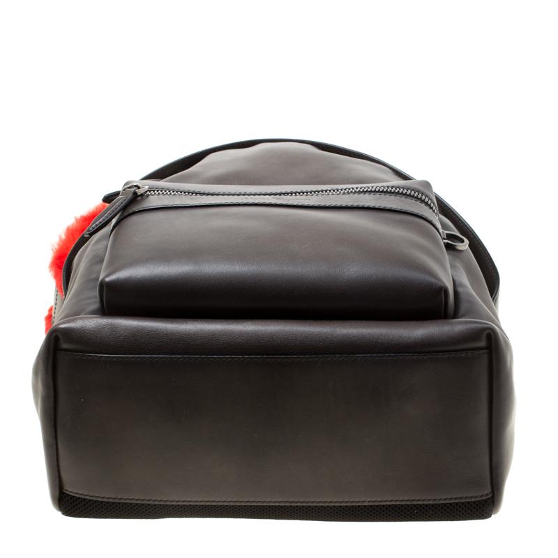 Salvatore Ferragamo Black Firenze Glow Leather Backpack 2