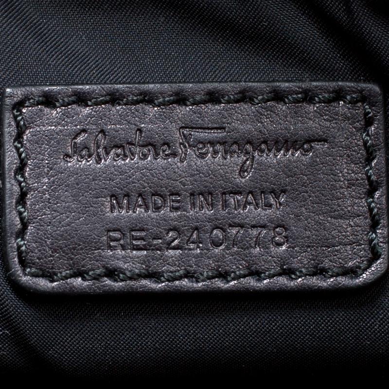 Salvatore Ferragamo Black Firenze Glow Leather Backpack 3