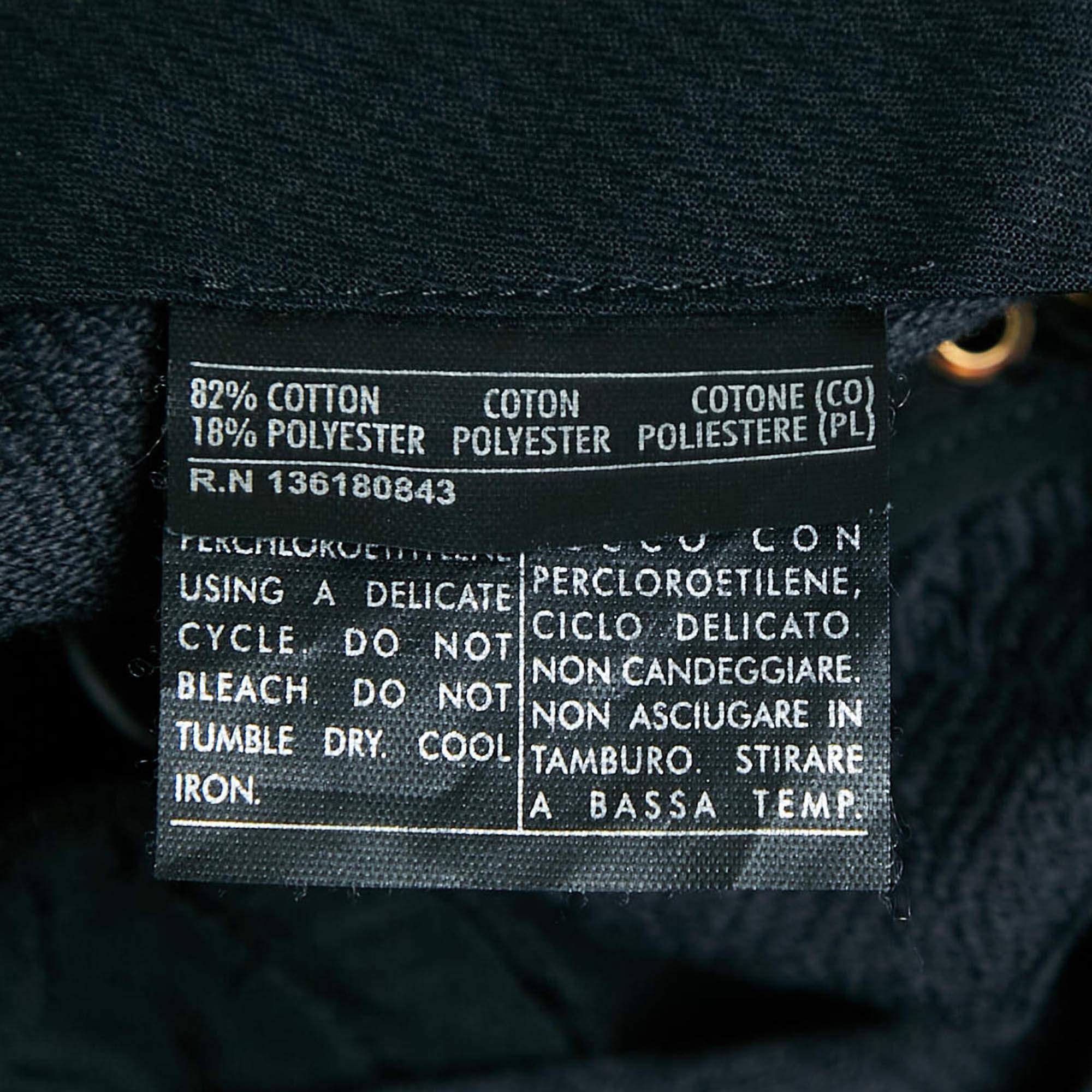 Salvatore Ferragamo Pantalone nero in jacquard floreale con lacci M. & Up. in vendita 1