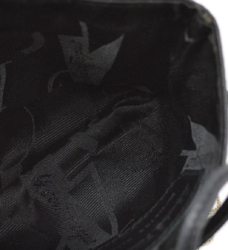 Women's SALVATORE FERRAGAMO Black Gancini Silver Hardware Chain Party Shoulder Bag