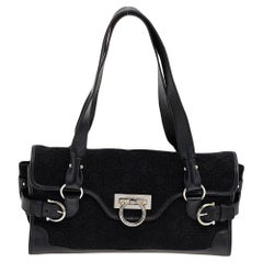 SALVATORE FERRAGAMO Black Leather Vintage Gancini Chain Shoulder Bag –  Style Exchange Boutique PGH