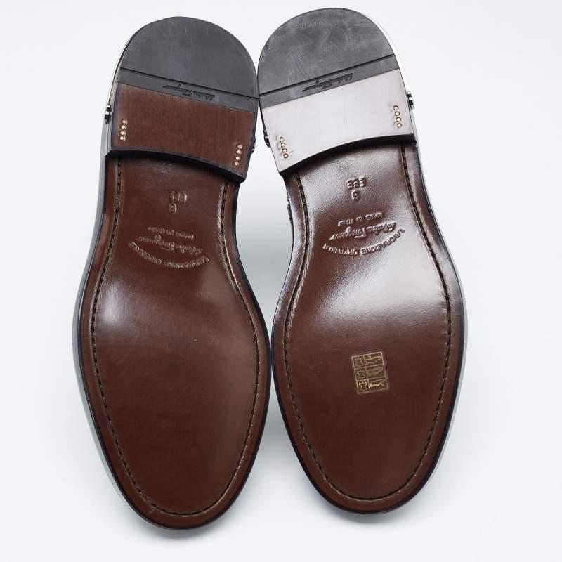 Salvatore Ferragamo Black Glossy Leather Zip Ankle Boots Size 40 3