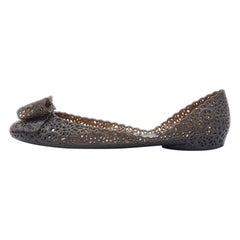 Salvatore Ferragamo Black Jelly Nilly Ballet Flats Size 40.5