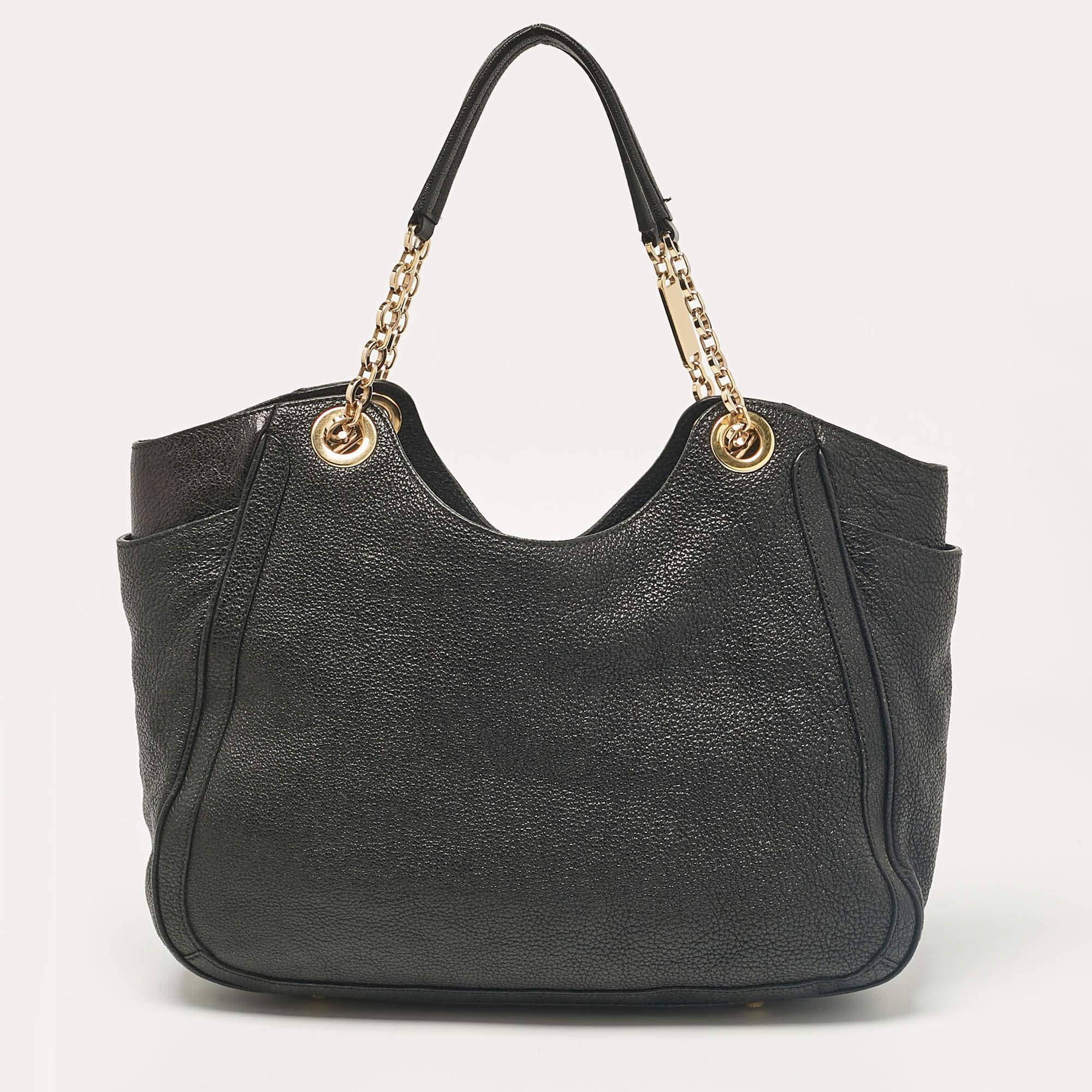 Women's Salvatore Ferragamo Black Leather Betulla Tote