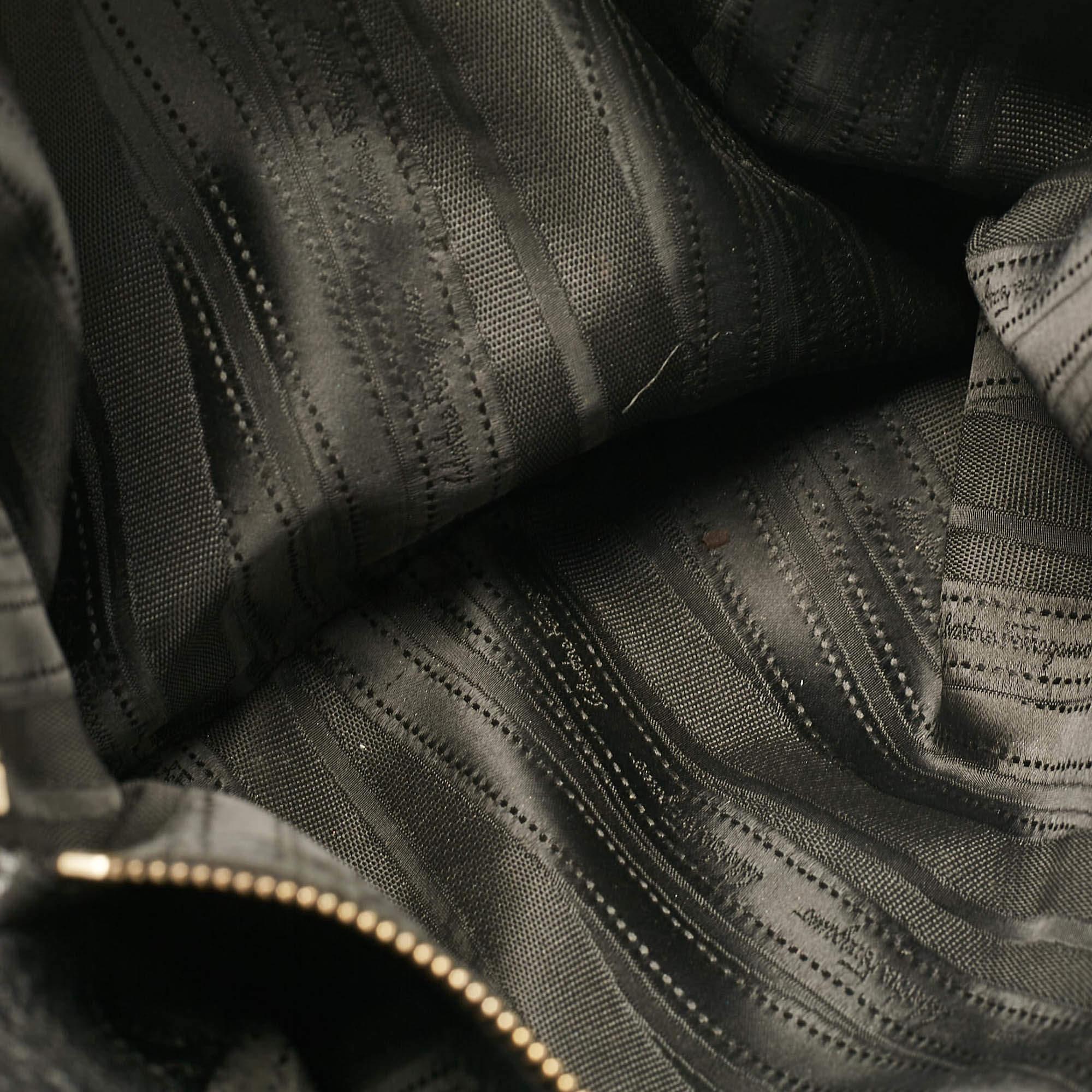 Salvatore Ferragamo Black Leather Betulla Tote 4