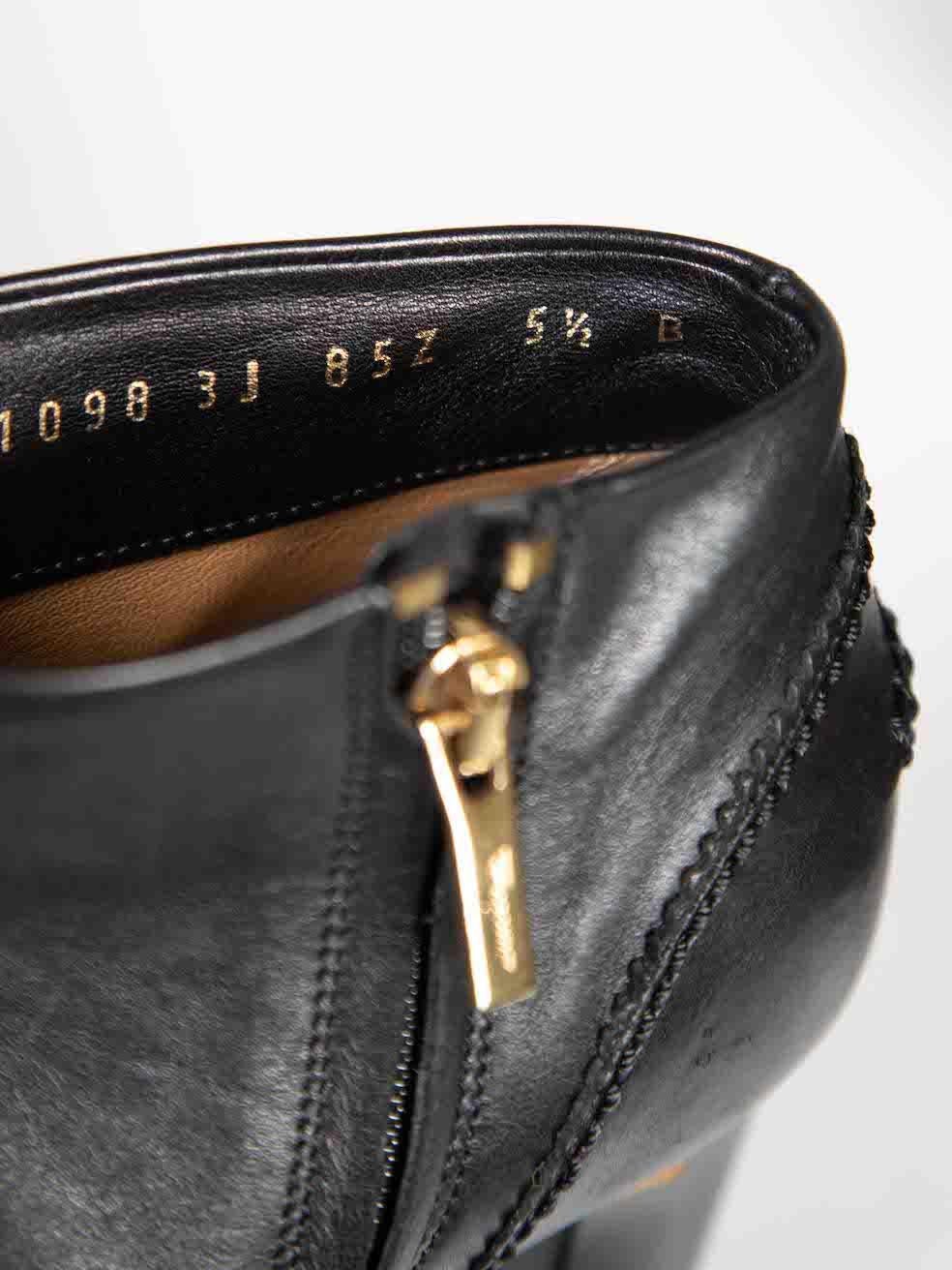 Salvatore Ferragamo Black Leather Bow Detail Boots Size US 5.5 For Sale 3
