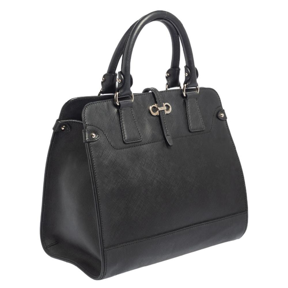 Women's Salvatore Ferragamo Black Leather Briana Tote