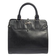 Salvatore Ferragamo Black Leather Briana Tote