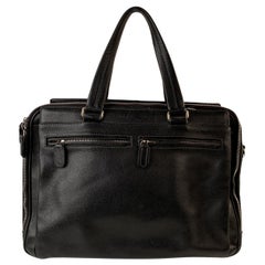 Salvatore Ferragamo Black Leather Briefcase Satchel Bag