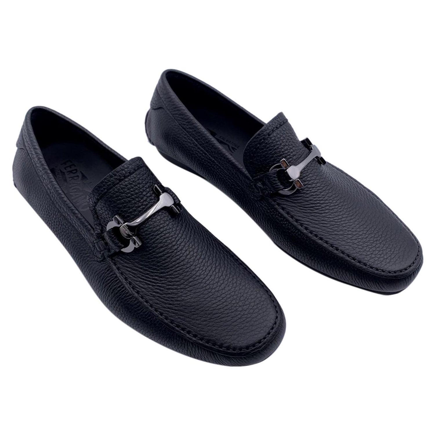 Salvatore Ferragamo Black Leather Cancun 2 Men Loafers 6 EEE US 40 EU For  Sale at 1stDibs