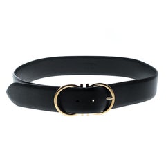 Salvatore Ferragamo Black Leather Ceylon Belt Size 85cm