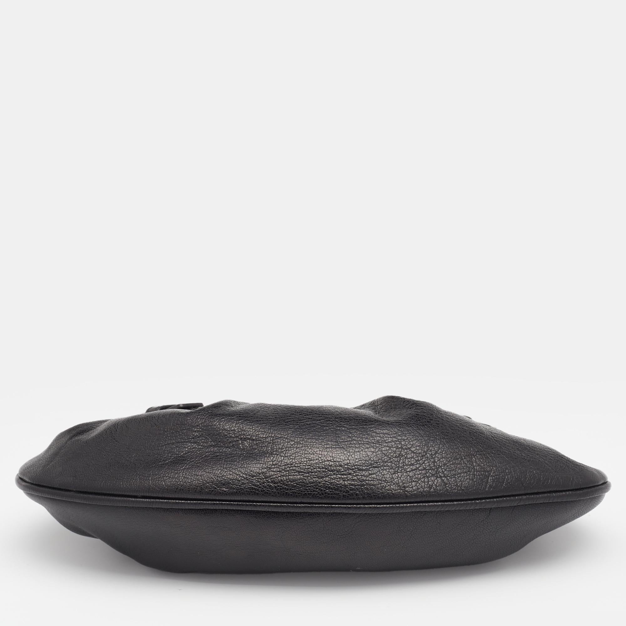 Salvatore Ferragamo Black Leather Chain Shoulder Bag 1