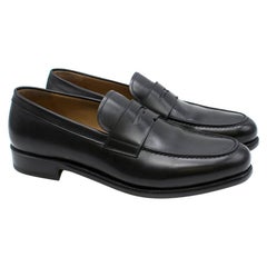 Salvatore Ferragamo Black Leather Church Loafers SIZE 9.5 (EE)