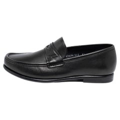 Salvatore Ferragamo Black Leather Connor Loafers Size 40.5