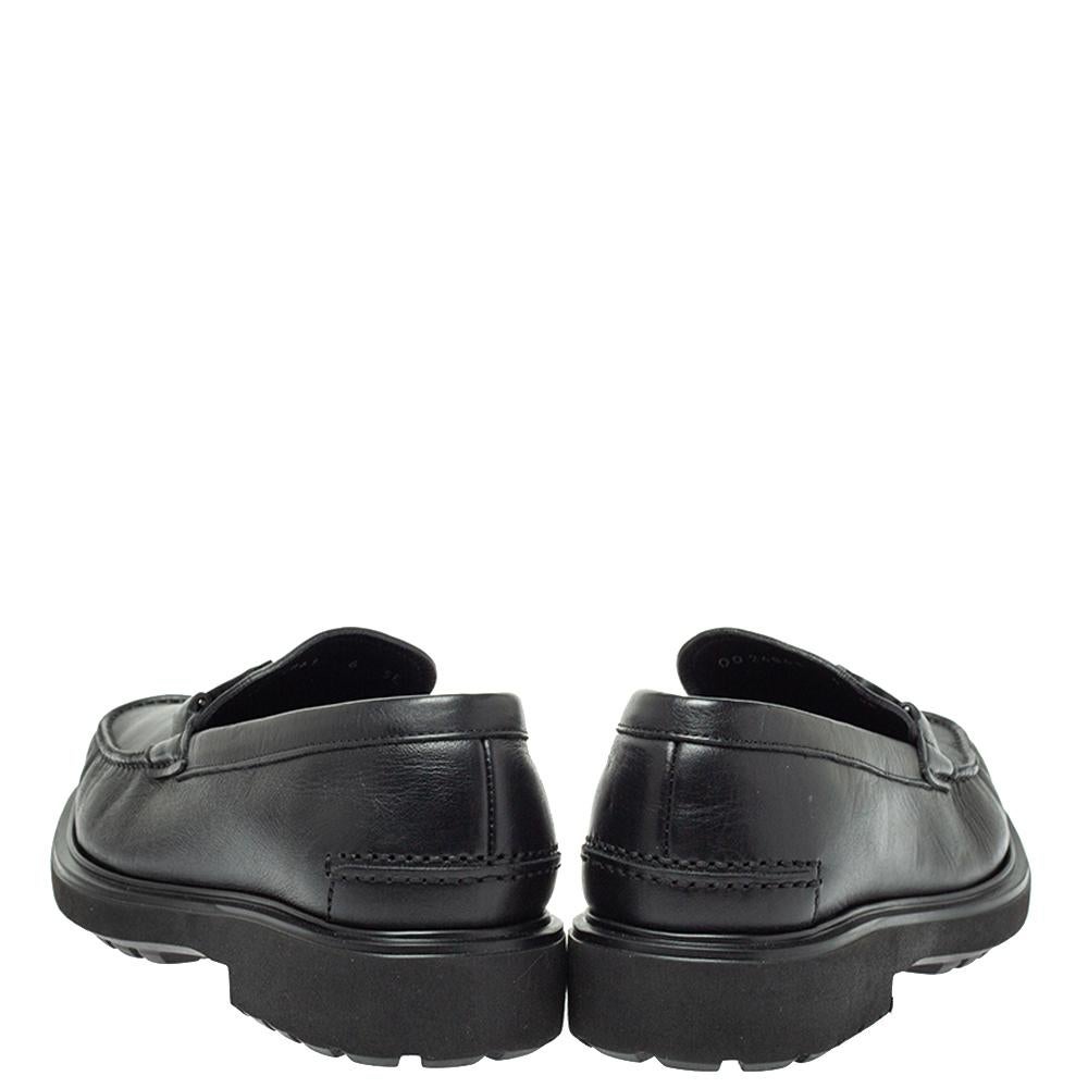 Salvatore Ferragamo Black Leather Double Gancio Loafers Size 40 2