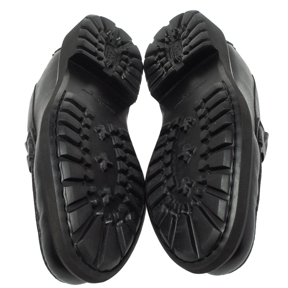 Salvatore Ferragamo Black Leather Double Gancio Loafers Size 40 3