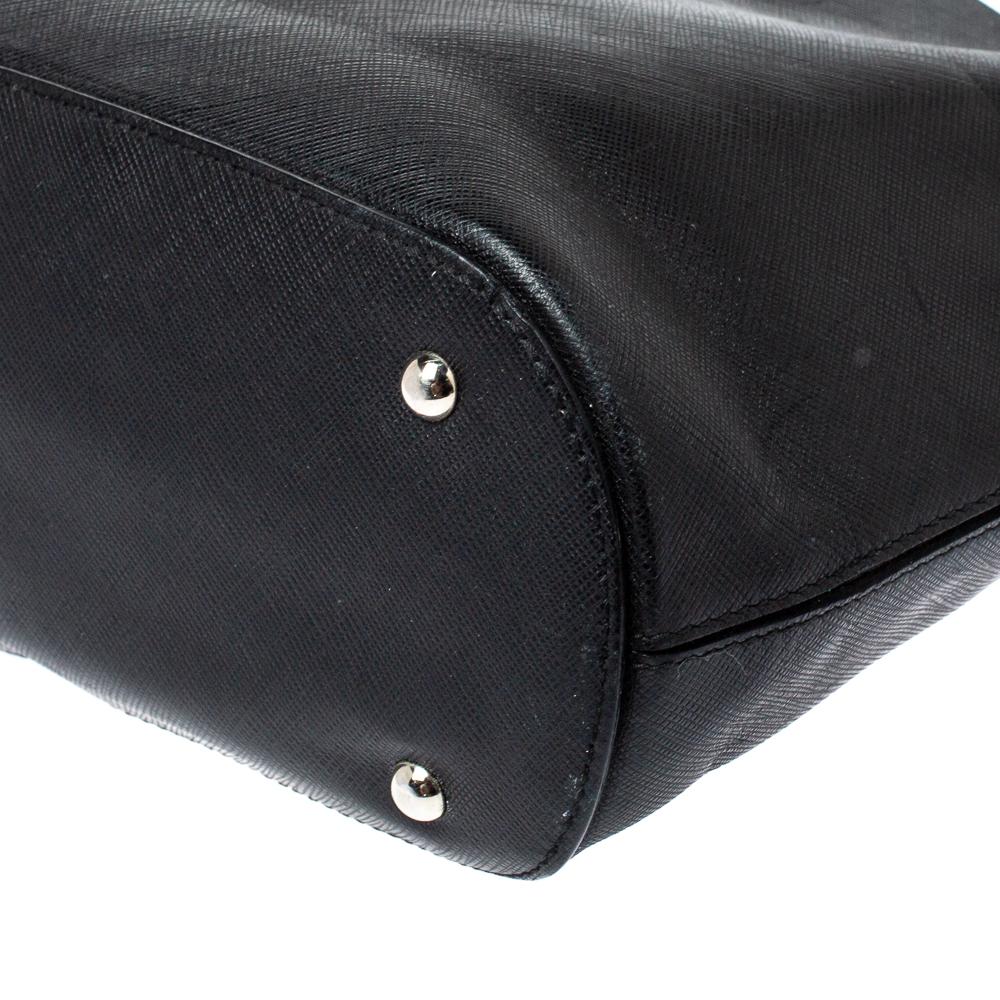 Salvatore Ferragamo Black Leather Double Gancio Tote For Sale 3