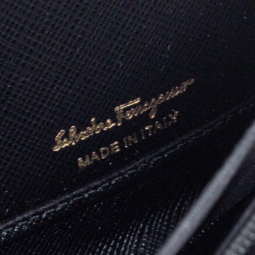 Salvatore Ferragamo Black Leather Double Gancio Zip Around Wallet 2
