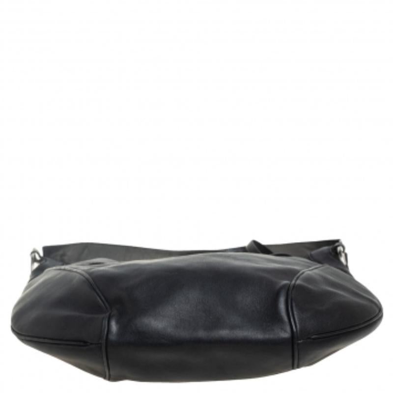Women's Salvatore Ferragamo Black Leather Drawstring Hobo For Sale