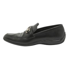 Salvatore Ferragamo Black Leather Gancini Bit Loafers Size 42