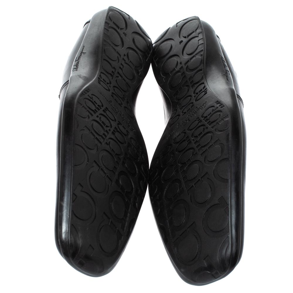 Salvatore Ferragamo Black Leather Gancini Bit Loafers Size 42.5 1