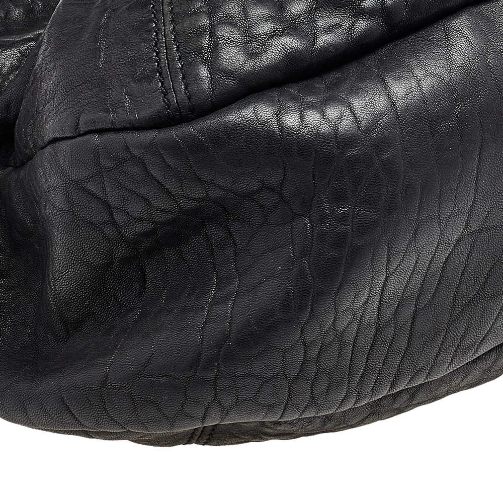 Women's Salvatore Ferragamo Black Leather Gancini Hobo For Sale