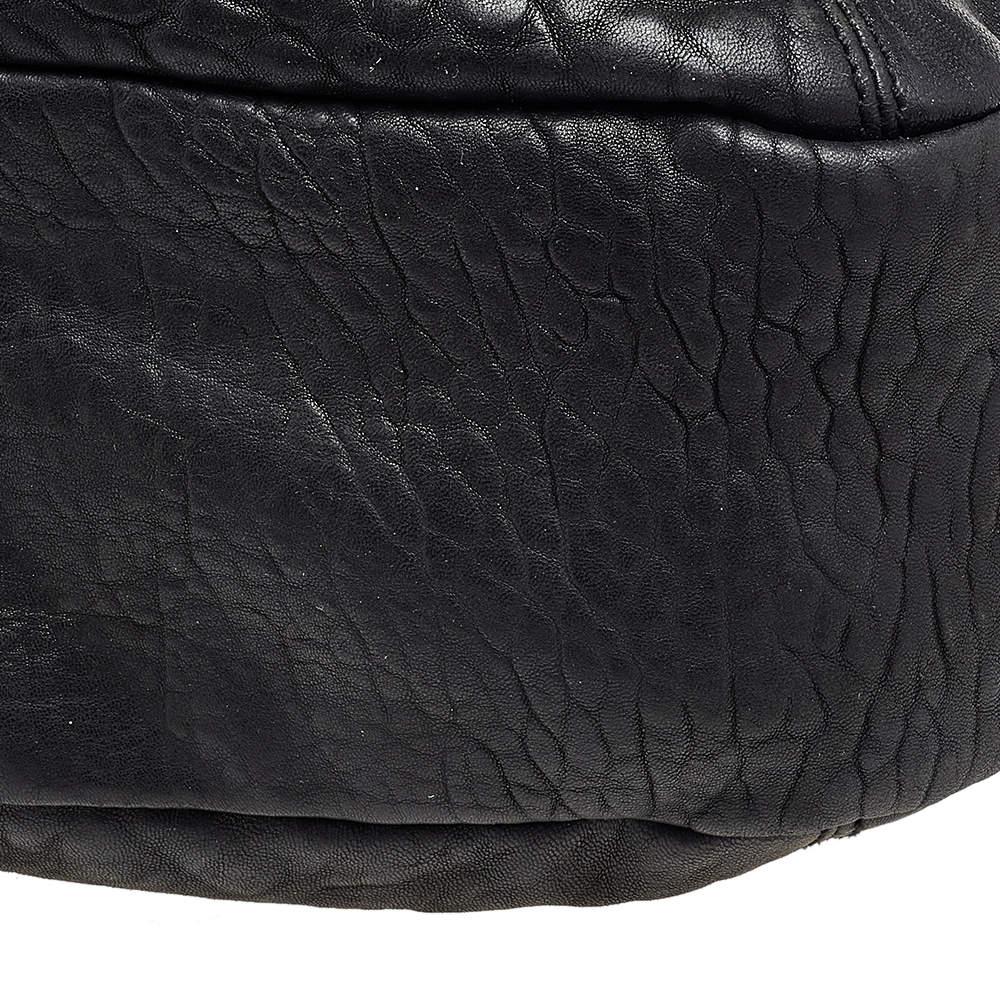 Salvatore Ferragamo Black Leather Gancini Hobo For Sale 1