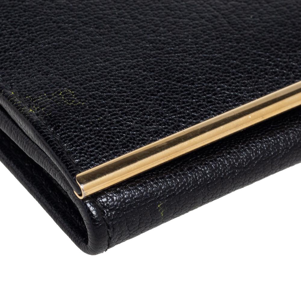 Salvatore Ferragamo Black Leather Gancini Icona Continental Wallet 1