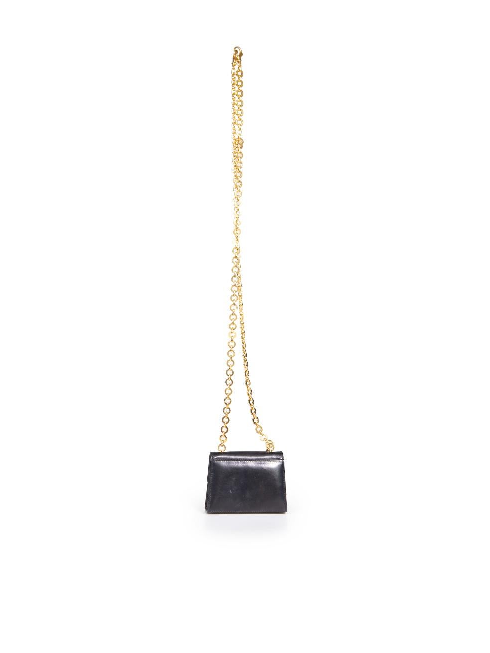 Salvatore Ferragamo Black Leather Gancini Micro Bag In Good Condition In London, GB