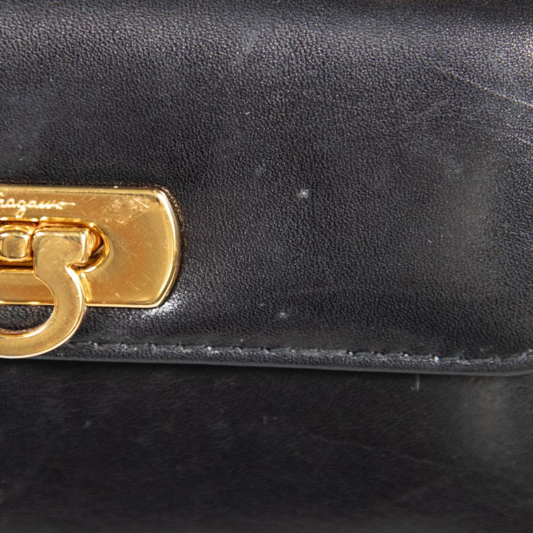 Salvatore Ferragamo Black Leather Gancini Micro Bag 1