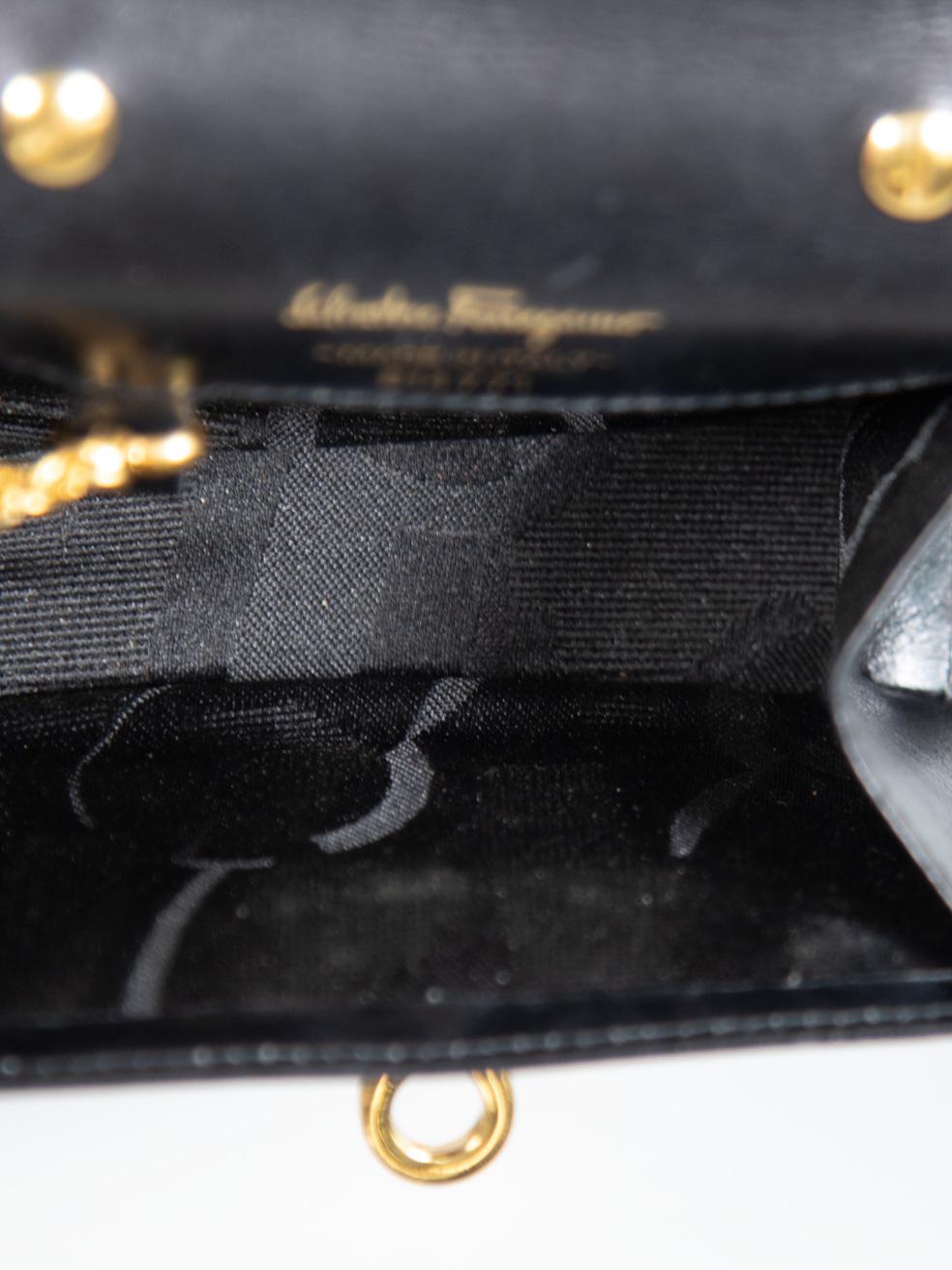 Salvatore Ferragamo Black Leather Gancini Micro Bag 2