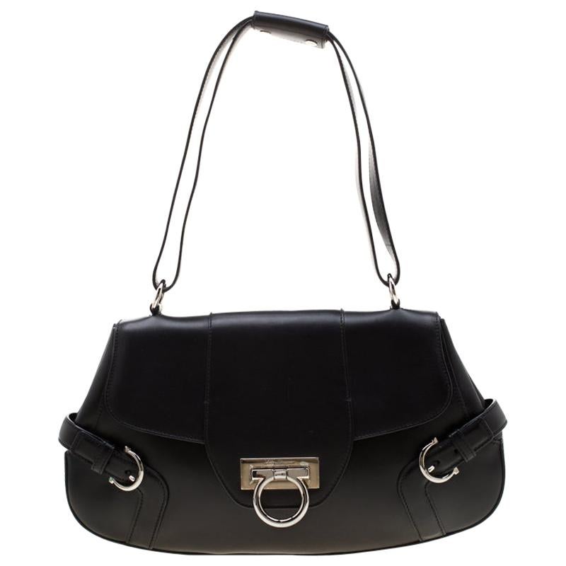 ferragamo black shoulder bag