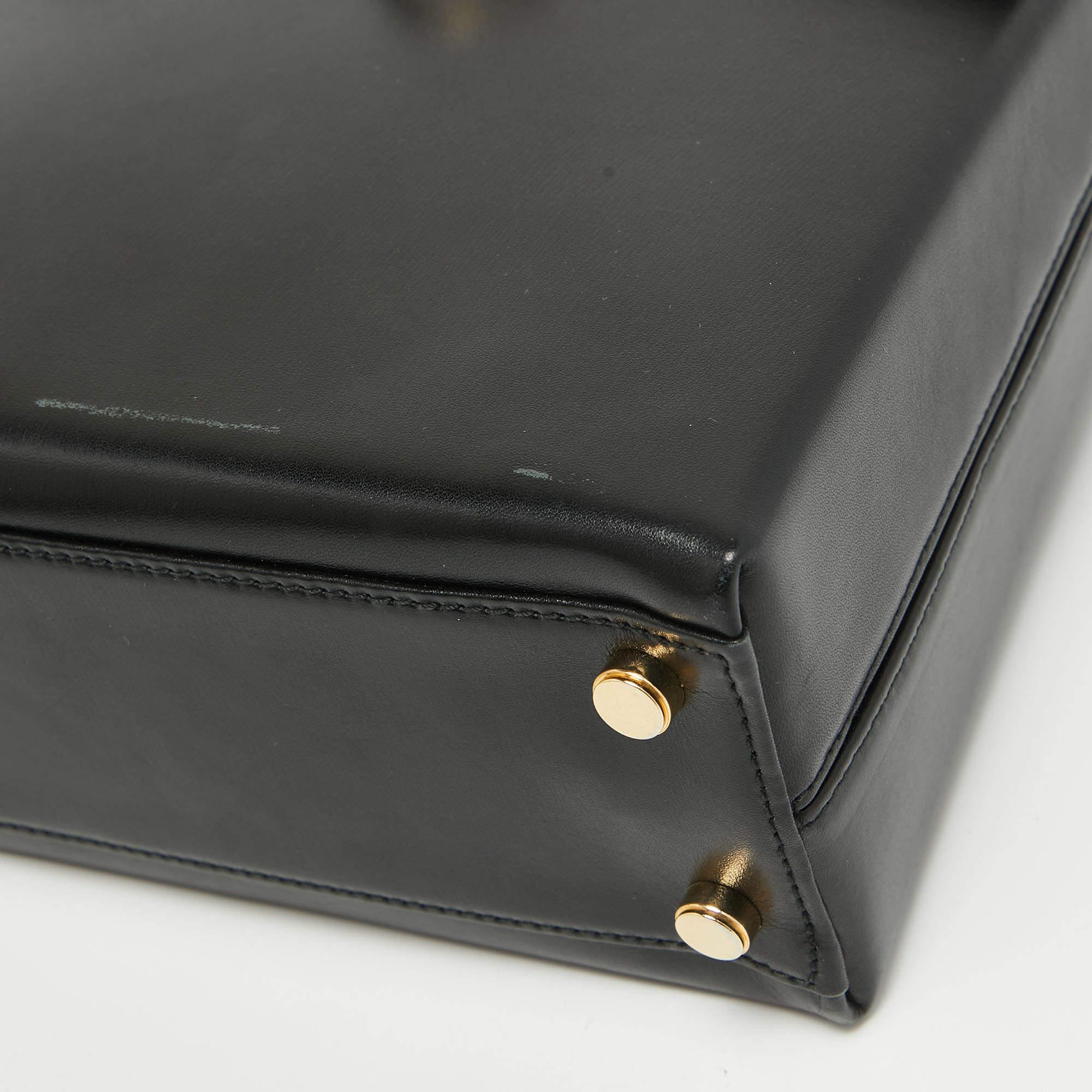 Salvatore Ferragamo Black Leather Gancini Top Handle Bag 7