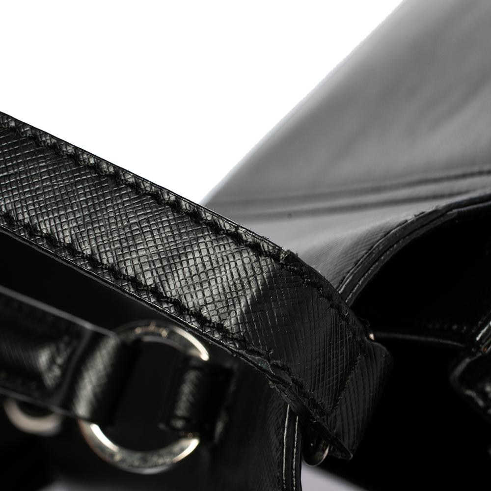 Salvatore Ferragamo Black Leather Gancio Flap Top Handle Bag 6