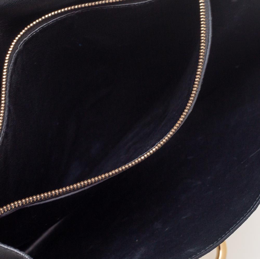 Salvatore Ferragamo Black Leather Gancio Lock Top Handle Bag 4