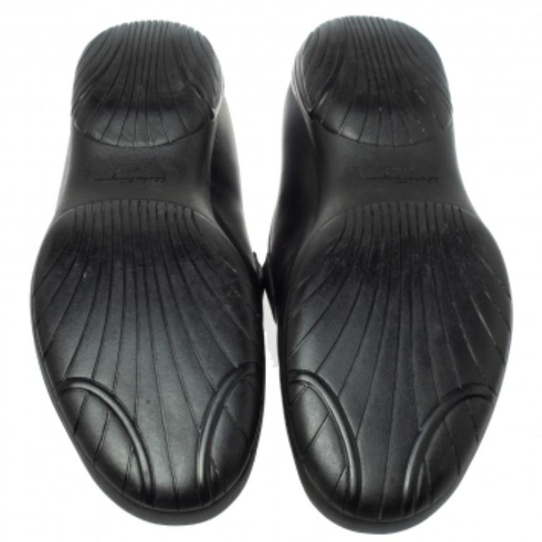 Salvatore Ferragamo Black Leather Gancio Slip On Loafer Size 43.5 For Sale 3