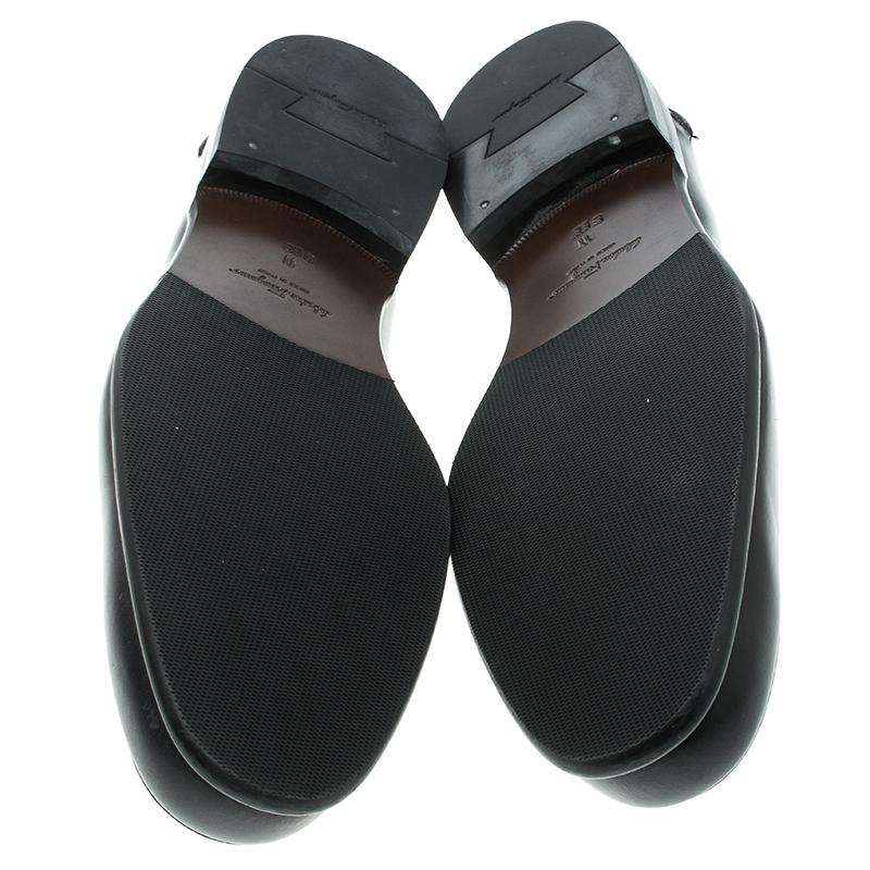 Salvatore Ferragamo Black Leather Gardel Loafers Size 45 1