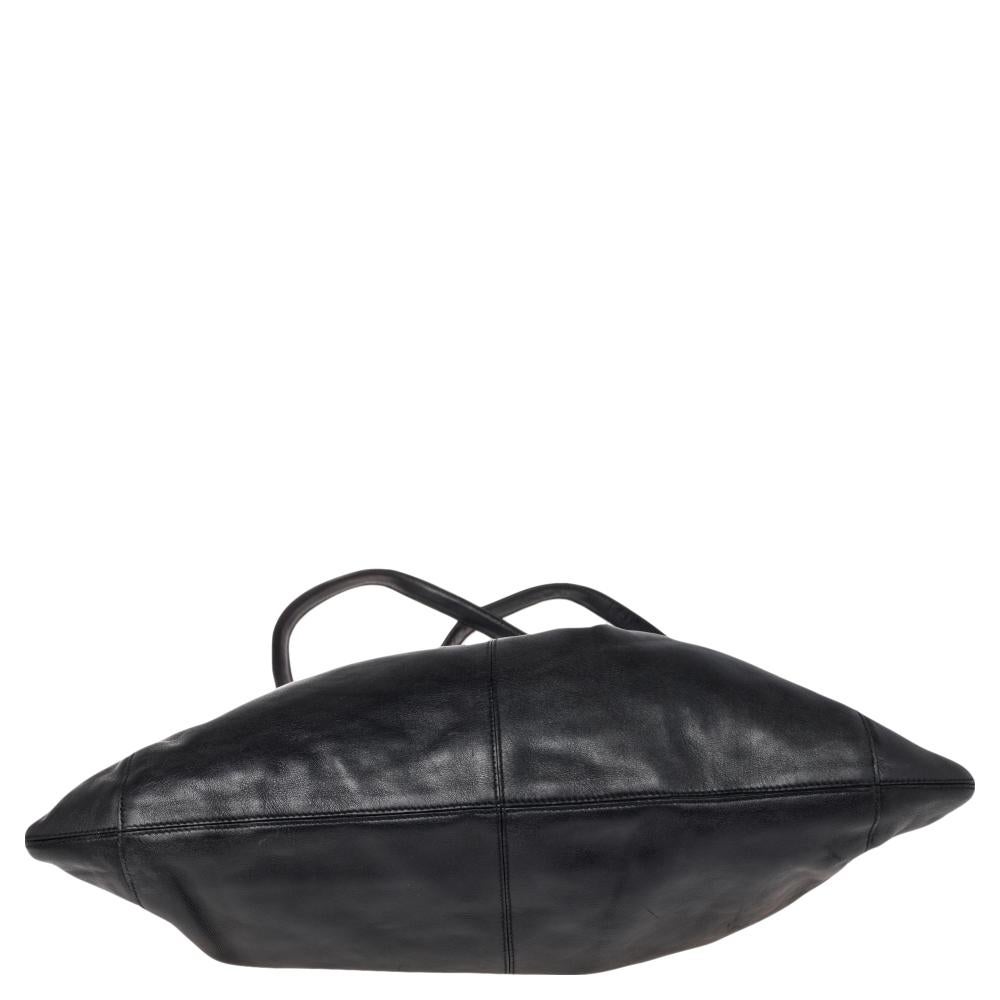 Salvatore Ferragamo Black Leather Gathered Tote 1