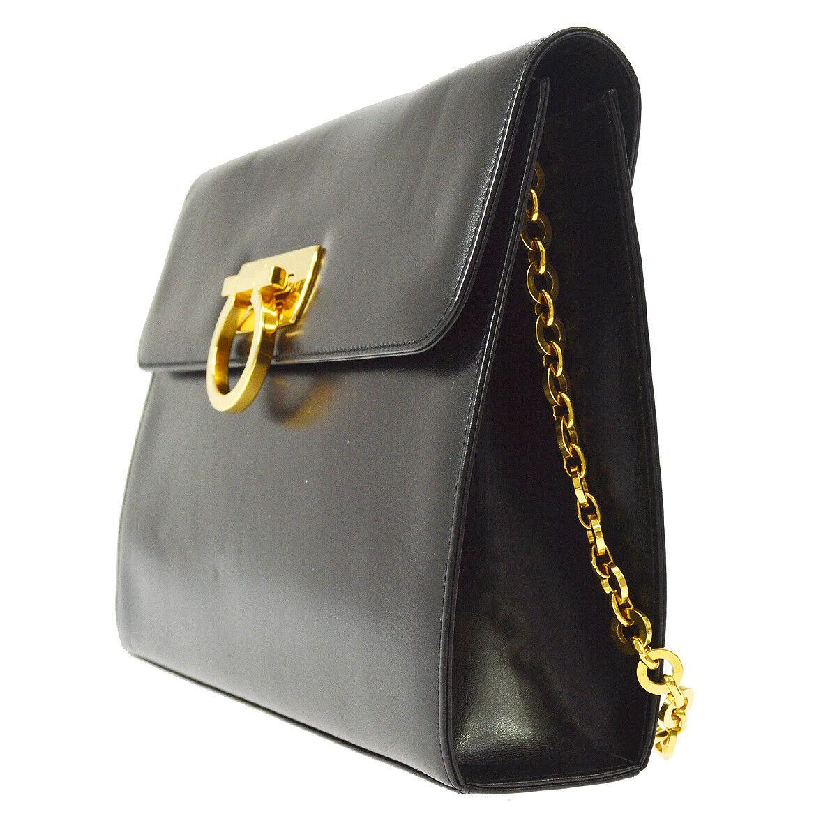 ferragamo black clutch