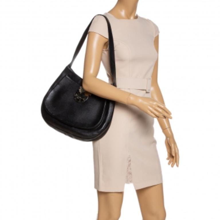 Salvatore Ferragamo Black Leather Hobo For Sale 6