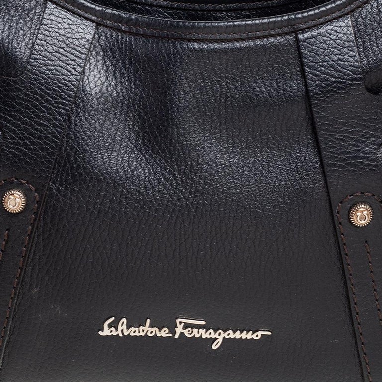 Salvatore Ferragamo Black Leather Hobo at 1stDibs