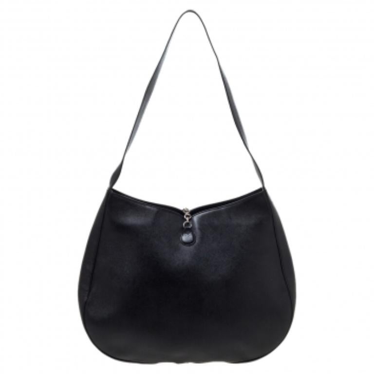 Salvatore Ferragamo Black Leather Hobo For Sale 1