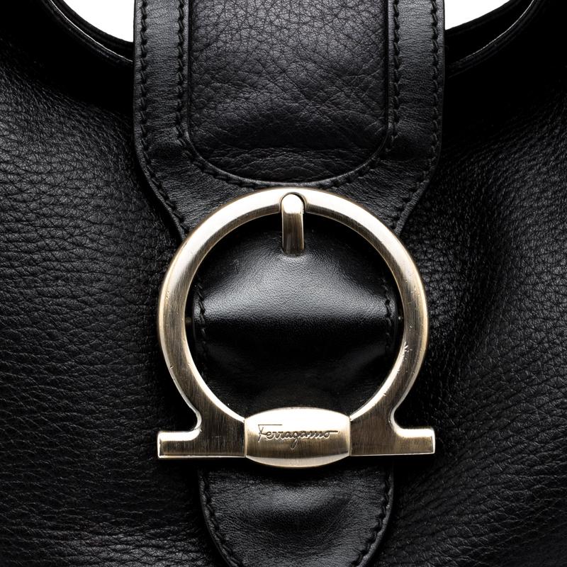 Salvatore Ferragamo Black Leather Hobo 1