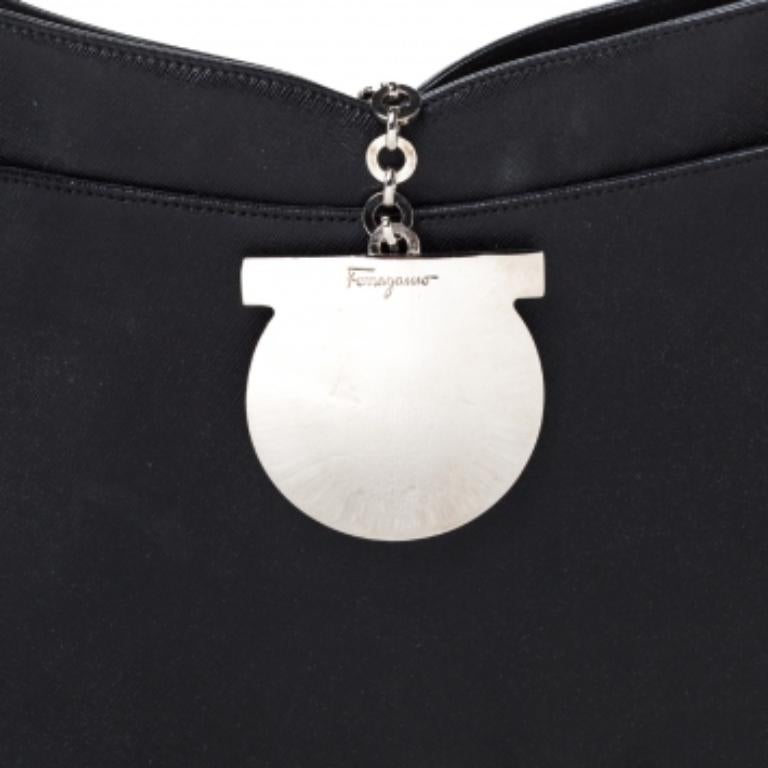 Salvatore Ferragamo Black Leather Hobo For Sale 2