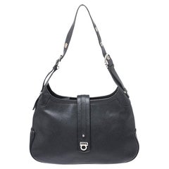 Salvatore Ferragamo Black Leather Hobo