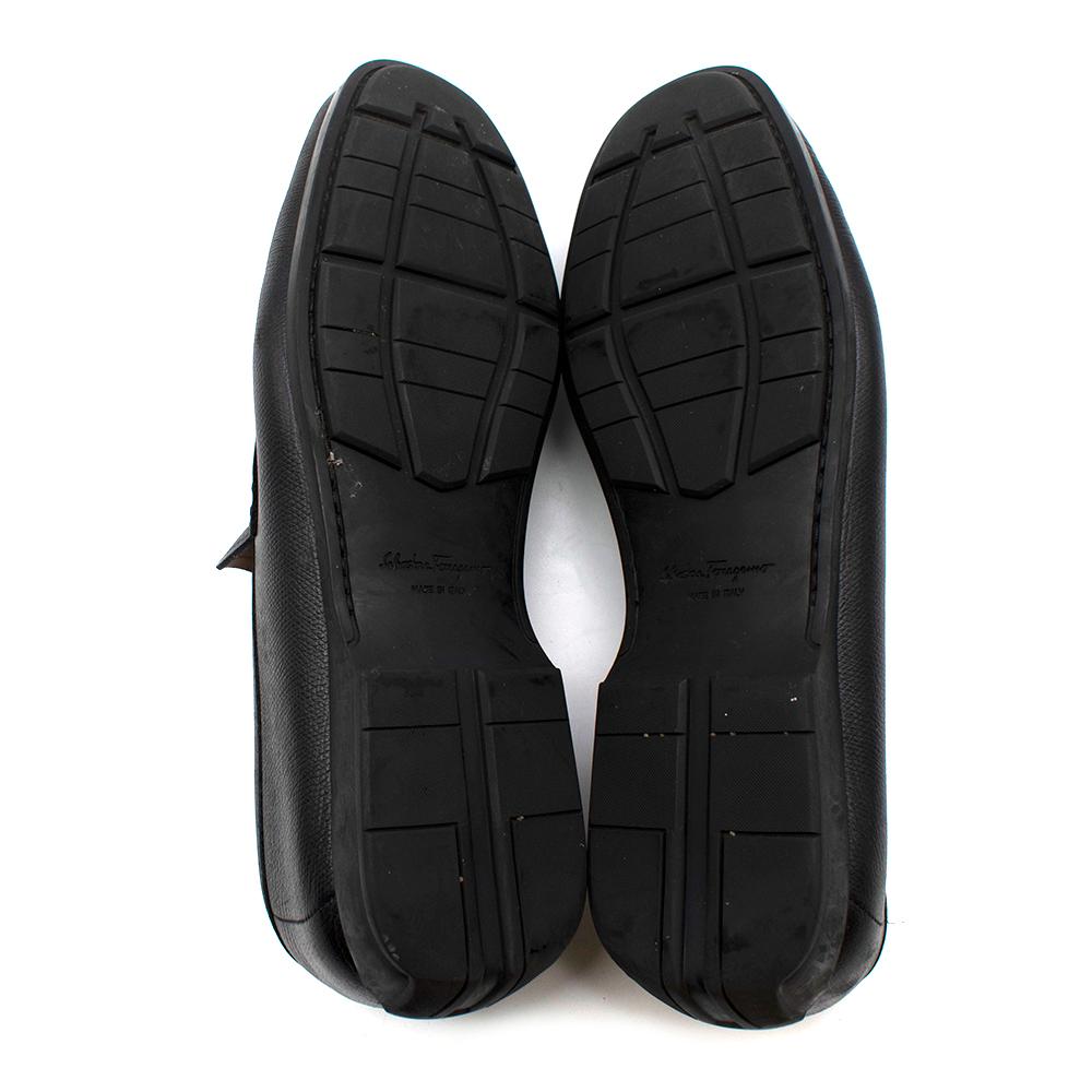 Salvatore Ferragamo Black Leather Horsebit Loafers - Size EU 44.5 For Sale 2