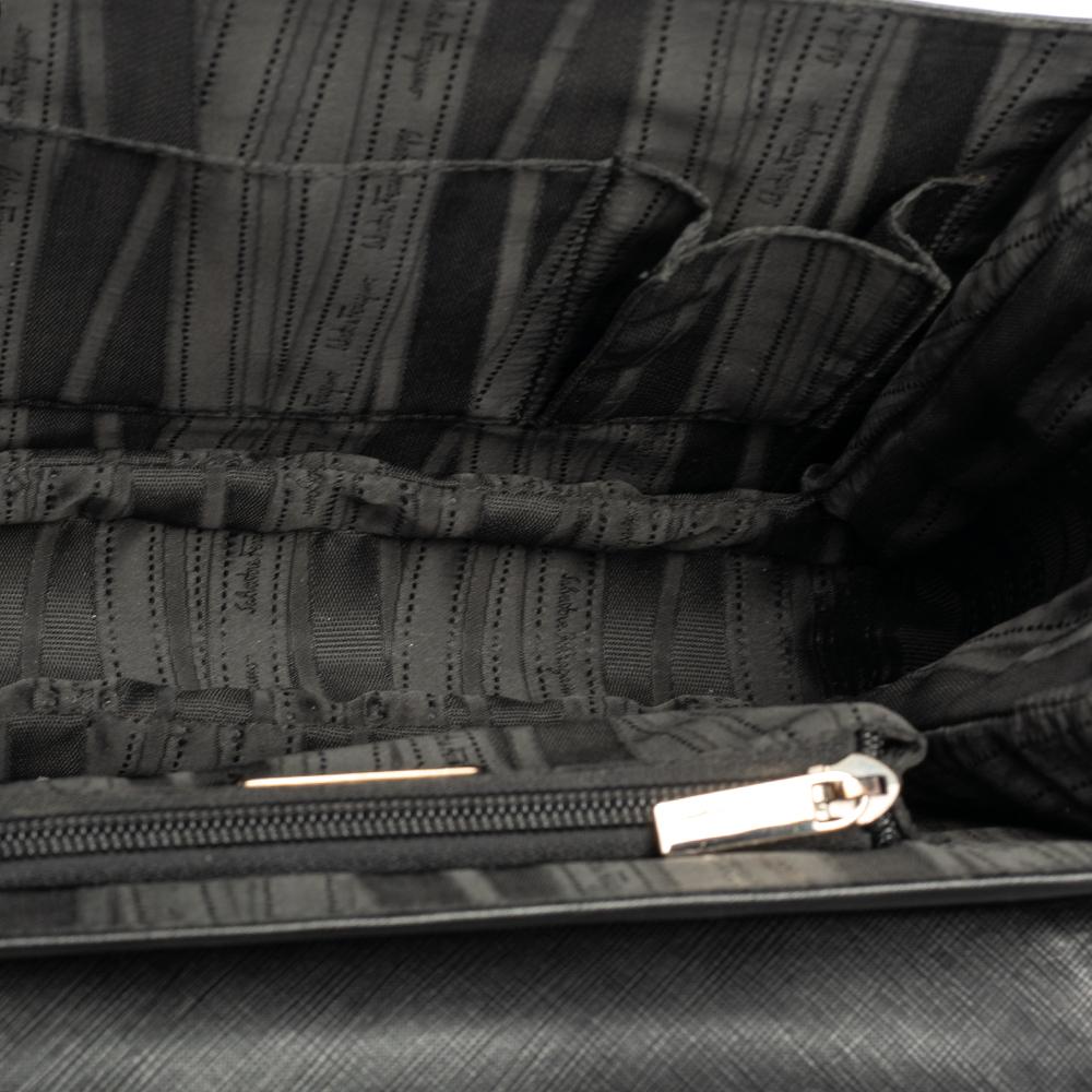Salvatore Ferragamo Black Leather Katia Top Handle Bag 4